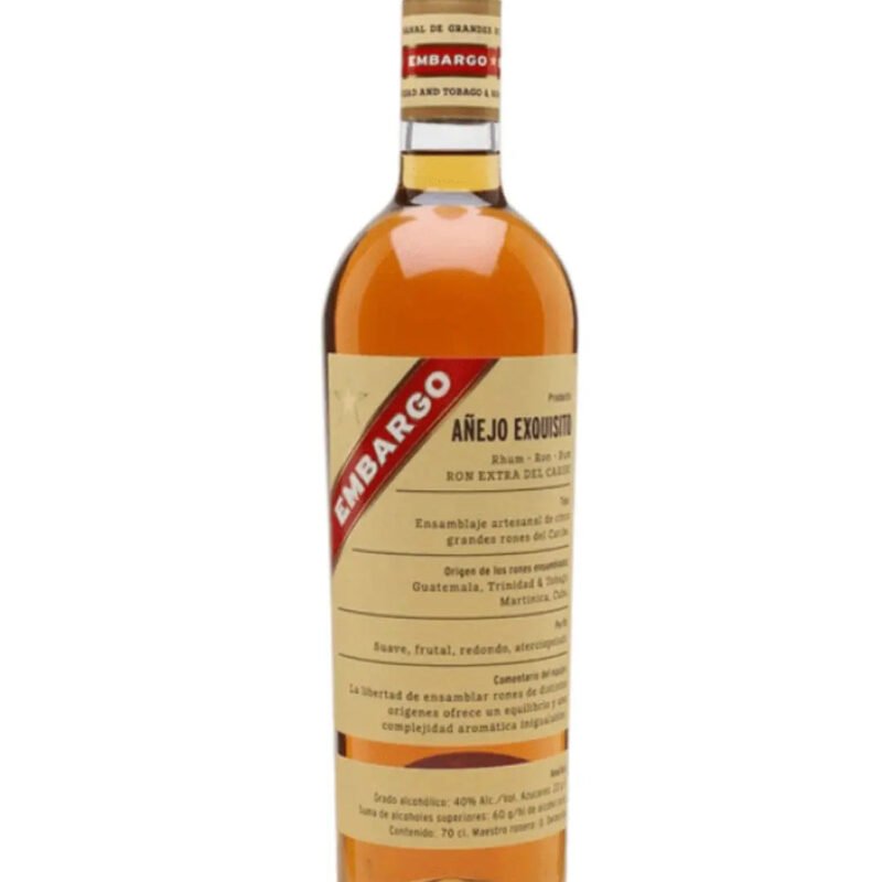 Embargo Añejo Exquisito Rum. 70 cl