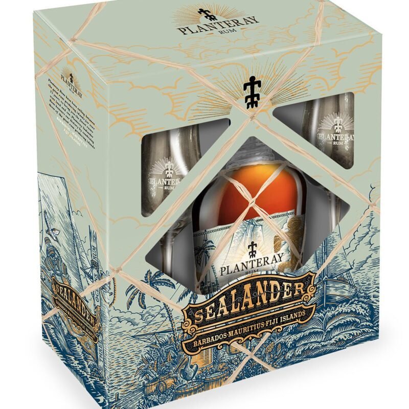 Planteray Sealander Rum Rocks Glasses Gift Pack. 70cl